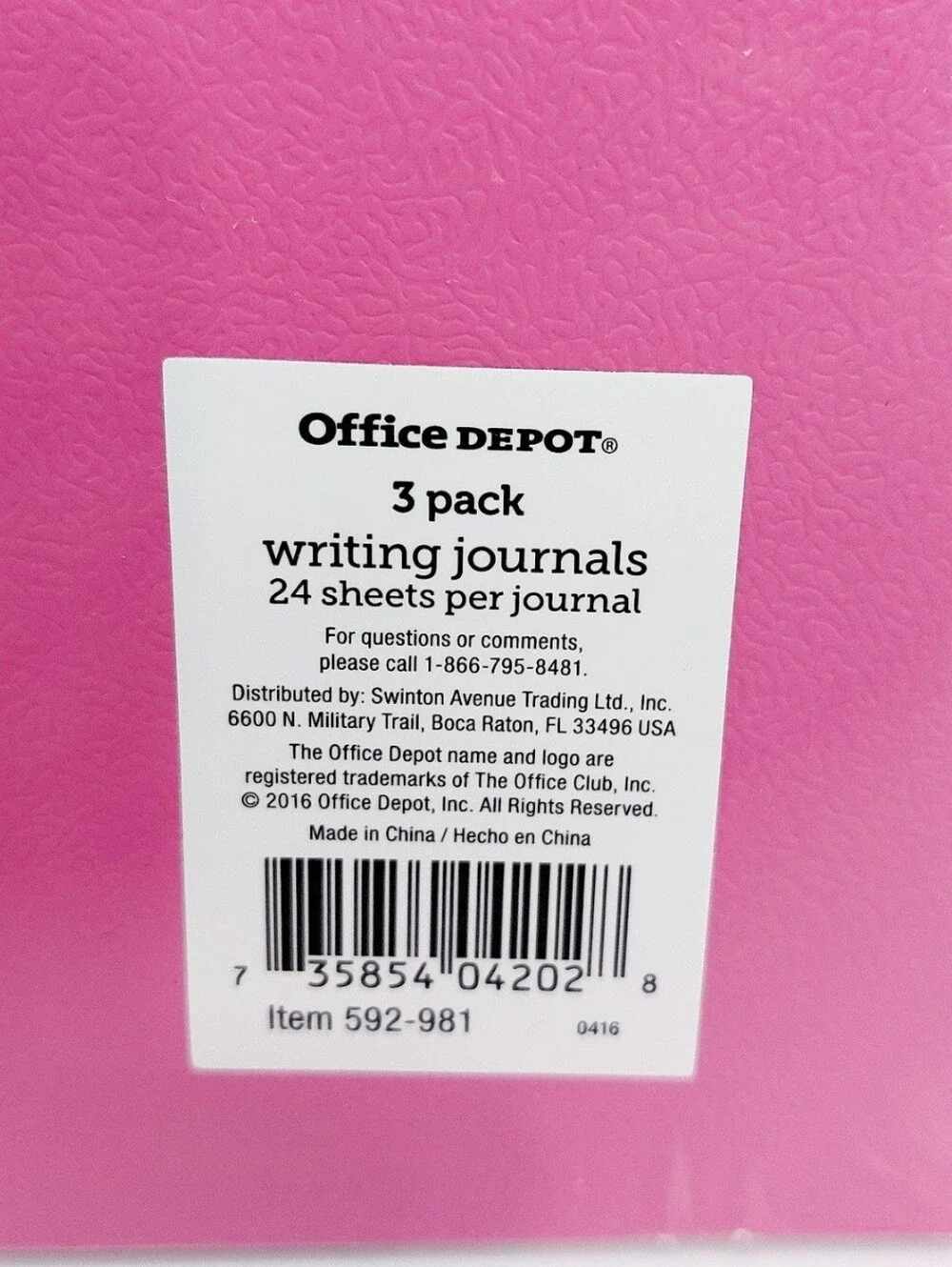 Office Depot 3 Pack Writing Journals Pink Pocket Size Notebooks 24 Sheets Each